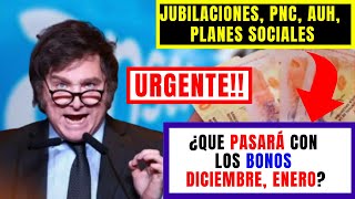 🚨ATENCIÓN🚨FIN DE BONOS Diciembre 2023¿Vendrán Mas Bonos Para Jubilados Pensionados AUH en Enero [upl. by Thisbee376]