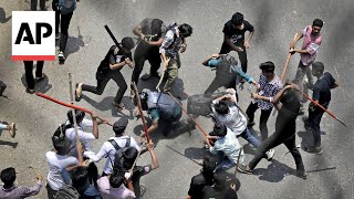 Injured people brought to hospital after deadly unrest over job quotas ruling in Bangladesh [upl. by Jenkins425]