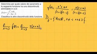 LEZIONE 7 ESERCIZIO SULLE DISCONTINUITA DI UNA FUNZIONE CON PARAMETRO [upl. by Clite]