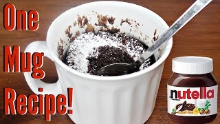 BEST NUTELLA MUG CAKE RECIPE MICROWAVE RECIPE EASY [upl. by Allayne]