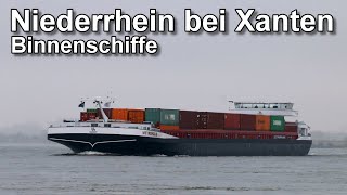 Binnenschifffahrt auf dem Rhein bei Xanten  Januar 2024  Binnenschifffahrt [upl. by Adnohsed]