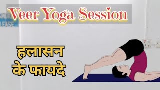 Yoga Pose for Beginners  Benefits of Halasana halasana yoga yogaforbeginners veeryogasession [upl. by Sumer]