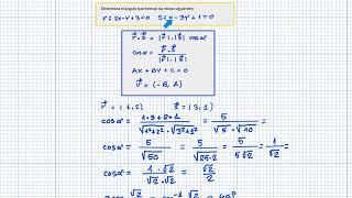 Cómo se calcula el ángulo de dos rectas a partir del producto escalar de vectores [upl. by Harol]