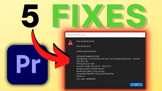Premiere Pro GPU Render Error 1609629695 5 Solutions [upl. by Atoel764]