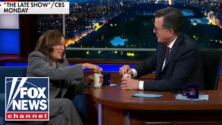 Harris cracks a beer with Stephen Colbert as millions flee Hurricane Milton [upl. by Adnahsam]