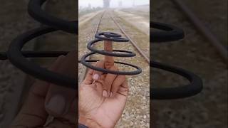 Train vs coil  train vs power plus challenge railtrack railway train shortsfeed trending [upl. by Newby]