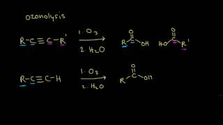 Halogenation and ozonolysis of alkynes  Alkenes and Alkynes  Organic chemistry  Khan Academy [upl. by Icrad]