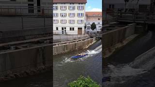 Esslingen am Neckar  Bootsrutsche mit Faltboot [upl. by Yalcrab362]