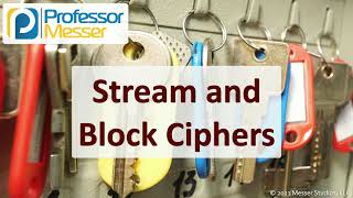 Stream and Block Ciphers  SY0601 CompTIA Security  28 [upl. by Filippa]