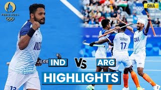 IND Vs ARG Hockey Highlights Harmanpreet Goal Helps India Draw Vs Argentina Paris Olympics 2024 [upl. by Leval]