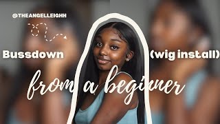 BEGINNER WIG INSTALL FROM A BEGINNER 13x4 LACE 24 INCH STRAIGHT WIG [upl. by Sabrina]