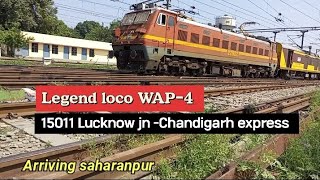 Powerfull Loco💪 WAP4 With 15011 Lucknow jn Chandigarh express🙂Arriving Saharanpur [upl. by Ttevi]