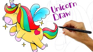 TEK BOYNUZLU UNICORN NASIL ÇİZİLİR  Kolay unicorn çizimi  How to Draw a Unicorn easy [upl. by Grant582]