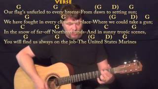 Marines Hymn  Strum Guitar Cover Lesson in G with ChordsLyrics [upl. by Clawson244]