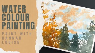 Vibrant Winter Forest  Watercolour Tutorial  Step by Step [upl. by Ddej]