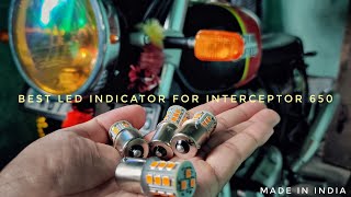 Interceptor 650  SIMTAC 360 reflecting sLED indicator bulb  installation step by step [upl. by Gannon]