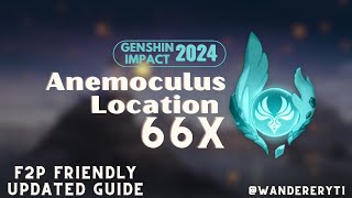 All 66 Anemoculus Locations  Genshin Impact  UPDATED Best Routes Revealed 2024 Edition [upl. by Wanfried15]