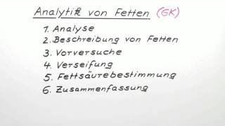 Analytik von Fetten GK  Chemie  Organische Chemie [upl. by Derk]