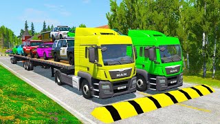 TRANSPORTING PIXAR CARS amp FRUITS WITH COLORED amp JOHN DEERE vs CLAAS vs TRACTORS  BeamNGdrive 982 [upl. by Fabozzi450]