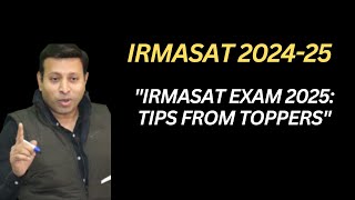 quotIRMASAT Exam 2025 Tips from Toppersquot [upl. by Modestine]