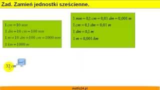 Zamiana jednostek sześciennych  Zadanie  Matfiz24pl [upl. by Erina]