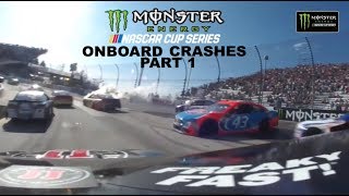 2017 NASCAR Cup Series Onboard Crashes Part 1 [upl. by Anglo]