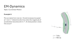 Curvilinear Motion Ex 03 Find time when magnitude of acceleration becomes 20 m 𝑠2 and position s [upl. by Icat16]