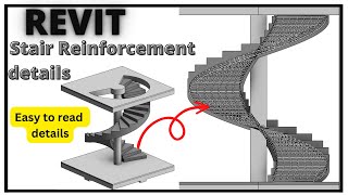 Stair reinforcement details  How to add reinforcement to spiral stairs in Revit [upl. by Dudley]