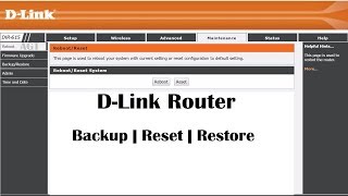 DLink Router Configuration Backup  Reset  Restore [upl. by Lieberman]