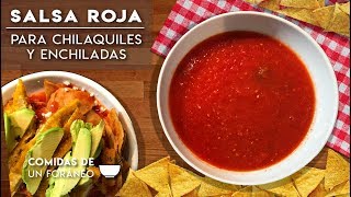 La mejor salsa roja para Chilaquiles y Enchiladas  Salsa Roja [upl. by Noskcaj]