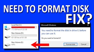 How To Fix quotFormat The Disk in Drive Before You Can Use itquot  Windows 10 Drive [upl. by Wilek]