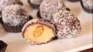 Truffe cocochocolat  وصفة الشكولاطة المحشوة بجوز الهند واللوز كارميل سهلة و لذيذة جدا [upl. by Goldin229]