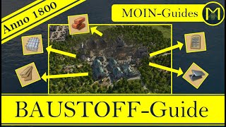 Anno 1800  MoinGuides  Baumaterial für alle Inseln Alle DLCs [upl. by Marasco]