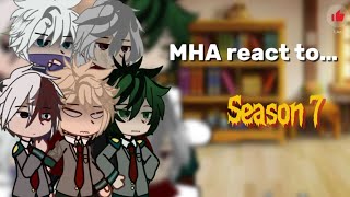 MHA react to season 7  angst  part 1 [upl. by Airdnat]