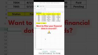 Filter Financial Data in Excel in Seconds 💸  Quick Excel Hack excel excelfilter [upl. by Lamaaj]