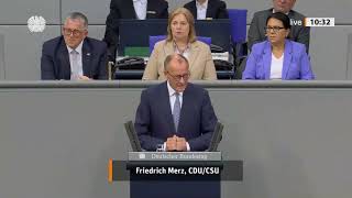 Friedrich Merz CDU  Reaktion auf Bundeskanzler zum Thema Asylpolitik [upl. by Murtha]