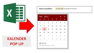 Datum auswählen mit Kalender Pop Up Update 2020 für 64 bit I Excelpedia [upl. by Talbot]