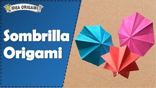 Sombrilla de origami 🌂☔✅ IDEA ORIGAMI [upl. by Jobyna]