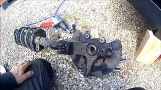 Volvo V50 Front Suspension Rebuild Ep1 dismantling  shocks drive shafts brakes [upl. by Arraek]