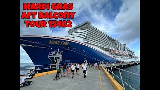 The Ultimate Mardi Gras Aft Balcony Cabin Tour 15482 [upl. by Castro145]