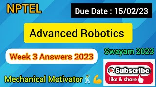 Advanced Robotics  Week 3 Quiz  Assignment 3 Solution  NPTEL  SWAYAM 2023 [upl. by Andersen]