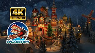 SANTAS CASTLE 4K 60 FPS 1 Hour Christmas Screensaver with Music [upl. by Rednasela]