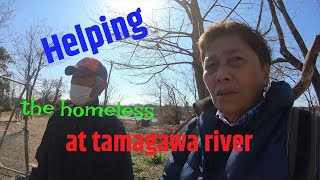 Helping the homeless at tamagawa river Part 1 [upl. by Junina203]