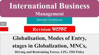 2  International Business Management  Globalization Modes of Entry MNC Stage in Globalization [upl. by Hibbert]