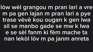 music  lyrics fanm m pral marye a Master voix and vèvèl feat vag lavi [upl. by Raynah]