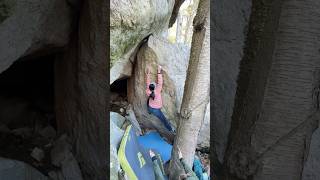 Living Tree V6  Gunks Nan bouldering rockclimbing gunksbouldering [upl. by Ydassac]