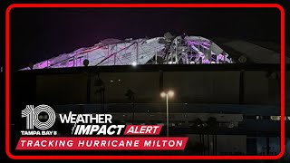 Tropicana Field roof ripped off during Hurricane Milton [upl. by Guillema]