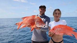 REEF ADDICTS Deep Sea Fishing  RACE THE SHARKS 🎣 🦈 🚤 [upl. by Merrow74]