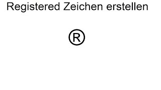 Registered Zeichen machen erstellen Tastatur Wie macht man das Registered Zeichen [upl. by Garrick]