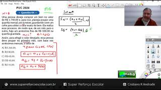 MABA VESTIBULARES  PUC  2024  PROGRESSÃO ARITMÉTICA  PA   Com prof Cristiano Andrade [upl. by Oz]